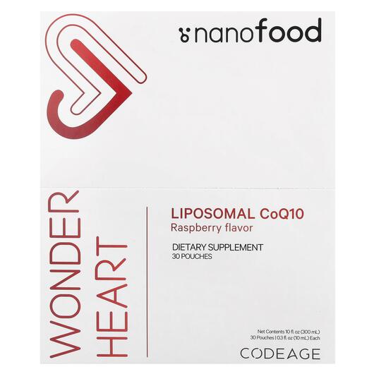 Основное фото товара Wonder Heart Liposomal CoQ10 Raspberry Flavor 30 Pouches 0 Основное фото товара Wonder Heart Liposomal CoQ10 Raspberry Flavor, Коэнзим CoQ10, 10