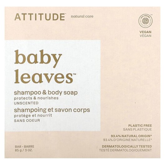 Основне фото товара Baby Leaves Shampoo & Body Bar Soap Unscented Основне фото товара Baby Leaves Shampoo & Body Bar Soap Unscented, Шампунь для ді