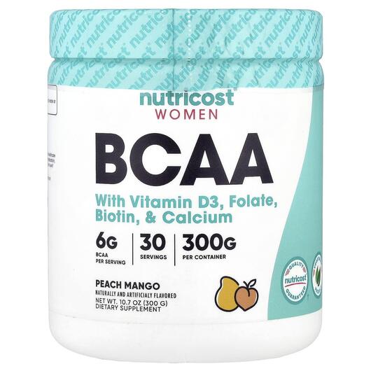 Основное фото товара Nutricost, БЦАА, Women BCAA Peach Mango, 300 г