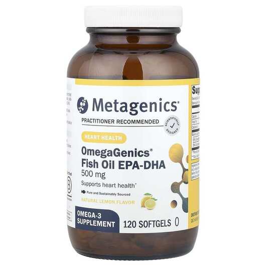 Основне фото товара Metagenics, OmegaGenics Fish Oil EPA-DHA 500, Омега 3, 120 капсул