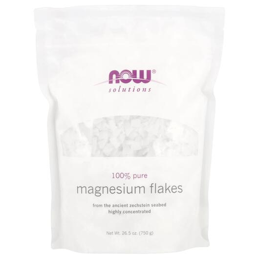 Основне фото товара NOW Foods, Solutions Magnesium Flakes, Магній, 750 г