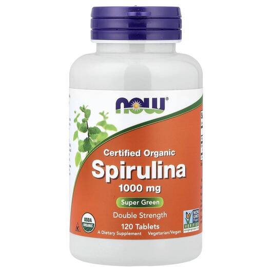 Основное фото товара Спирулина 1000 мг, Certified Organic Spirulina, 120 таблеток