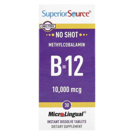 Основное фото товара Метилкобаламин B12, Methylcobalamin B-12 10000 mcg, 30 таблеток