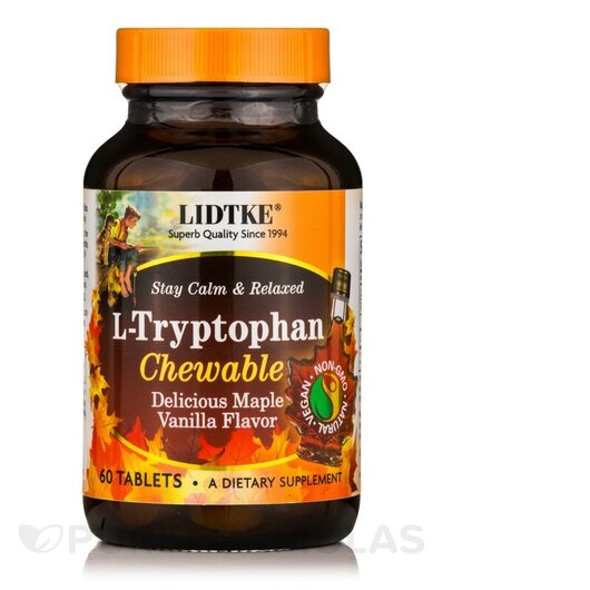 Основное фото товара L-Tryptophan Chewable Delicious Maple Vanilla Flavor Основное фото товара L-Tryptophan Chewable Delicious Maple Vanilla, L-Триптофан, 60 та