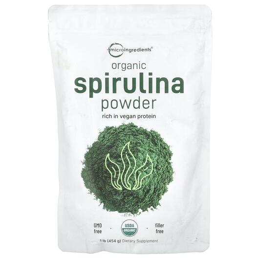 Основное фото товара Micro Ingredients, Спирулина, Organic Spirulina Powder, 454 г
