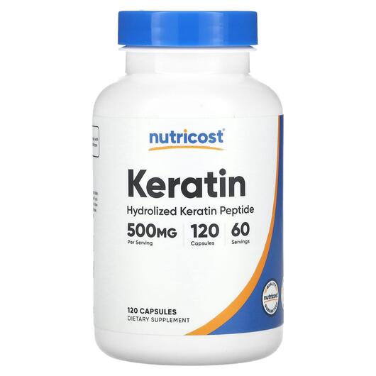 Основне фото товара Keratin 500 mg Основне фото товара Nutricost, Keratin 500 mg, Кератин, 120 капсул