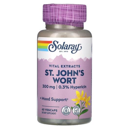 Основне фото товара Solaray, Vital Extracts St. John's Wort 300 mg, Звіробій, 60