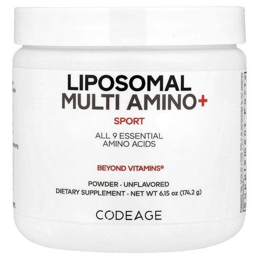 Основне фото товара CodeAge, Liposomal Multi Amino+, Амінокислоти, 174.2 г
