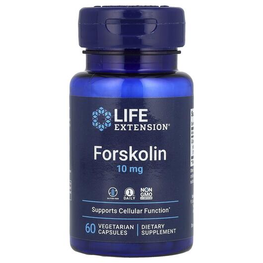 Основне фото товара Forskolin 10 mg Основне фото товара Life Extension, Forskolin 10 mg, Форсколін, 60 капсул