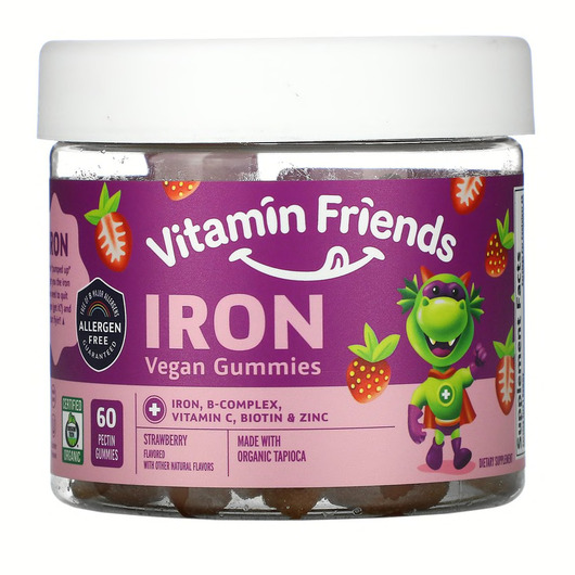 Основное фото товара Vitamin Friends, Железо с цинком, Iron Vegetarian Gummies, 60 кон