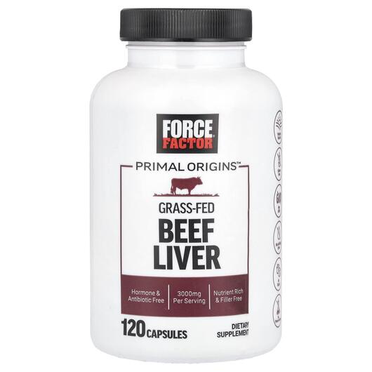 Основне фото товара Primal Origins Grass-Fed Beef Liver 3000 mg, Бичача печінка, 120 