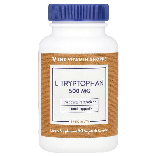 Основне фото товара TheVitaminShoppe, L-Tryptophan 500 mg, L-Триптофан, 60 капсул