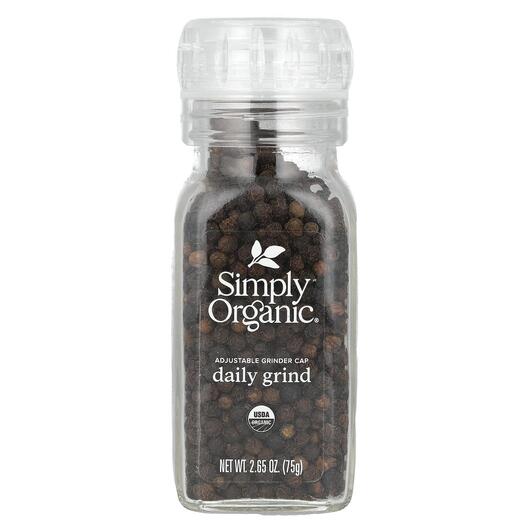 Основне фото товара Daily Grind Black Peppercorn Основне фото товара Simply Organic, Daily Grind Black Peppercorn, Спеції, 75 г