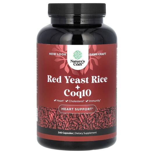 Основне фото товара Red Yeast Rice + CoQ10 Основне фото товара Nature's Craft, Red Yeast Rice + CoQ10, Коензим CoQ10, 240 к