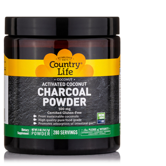 Основное фото товара Activated Coconut Charcoal Powder 500 mg, Активированный уголь, 1