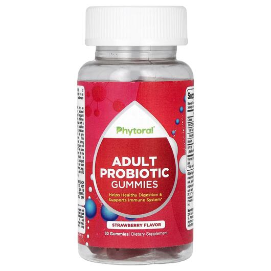 Основное фото товара Конфеты с клетчаткой, Adult Probiotic Gummies Strawberry, 30 табл