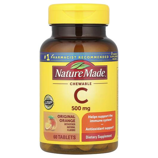 Основне фото товара Nature Made, Chewable Vitamin C 500 mg 60, Вітамін C, 60 таблеток