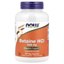 Betaine HCL 648 mg Бетаин 648 мг NOW Foods 120 капсул Betaine HCL 648 mg Бетаин 648 мг NOW Foods 120 капсул
