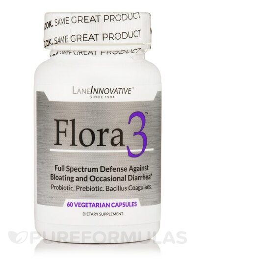 Основне фото товара Flora3 Основне фото товара Lane Innovative, Flora3, Пробіотики, 60 капсул