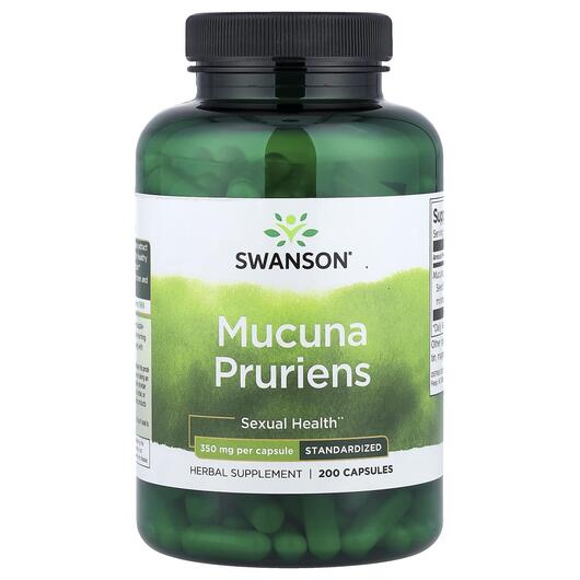 Основне фото товара Swanson, Mucuna Pruriens 350 mg, Мукуна, 200 капсул
