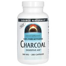 Деревне вугілля 260 мг Charcoal 260 mg 200 Source Naturals Деревне вугілля 260 мг Charcoal 260 mg 200 Source Naturals