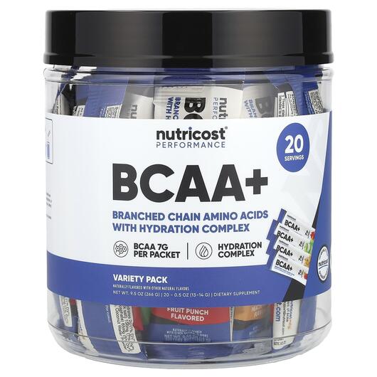 Основное фото товара Nutricost, БЦАА, Performance BCAA + Variety Pack, 20 шт