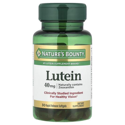 Основне фото товара Lutein 40 mg Основне фото товара Nature's Bounty, Lutein 40 mg, Лютеїн 40 мг, 30 капсул