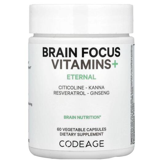 Основное фото товара Brain Focus Vitamins+ Основное фото товара CodeAge, Поддержка мозга, Brain Focus Vitamins+, 60 капсул