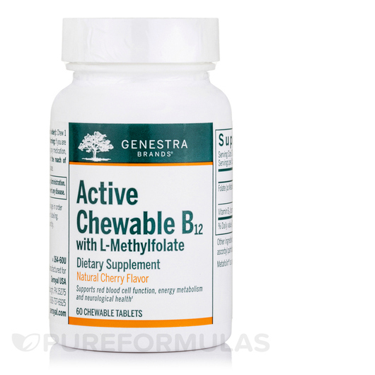 Основное фото товара Active Chewable B12 with L-Methylfolate Cherry Основное фото товара Active Chewable B12 with L-Methylfolate, Витамин B12 Кобаламин, 6