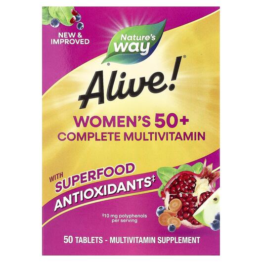 Основне фото товара Alive! Women's 50+ Complete Multivitamin Основне фото товара Alive! Women's 50+ Complete Multivitamin, Вітаміни для жінок