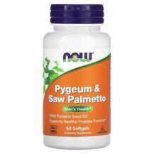 Pygeum & Saw Palmetto Men's Health Африканская Слива NOW Pygeum & Saw Palmetto Men's Health Африканская Слива NOW