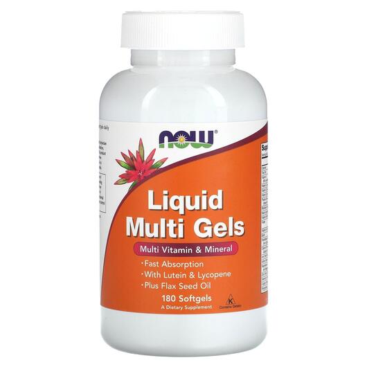 Основное фото товара Liquid Multi Gels Основное фото товара NOW Foods, Витамины, Liquid Multi Gels, 180 капсул