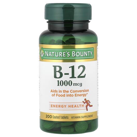 Основне фото товара Nature's Bounty, B-12 1000 mcg, Вітамін B-12 1000 мкг, 200 т