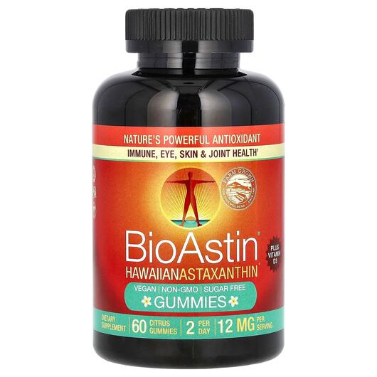 Основне фото товара BioAstin Hawaiian Astaxanthin Gummies Citrus Основне фото товара BioAstin Hawaiian Astaxanthin Gummies Citrus, Астаксантин, 60 таб