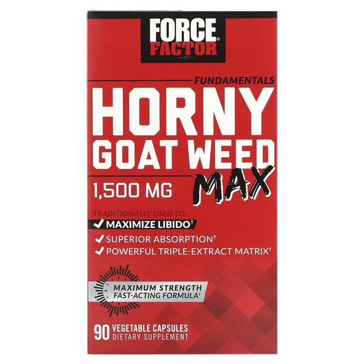 Основне фото товара Fundamentals Horny Goat Weed Max 1500 mg Основне фото товара Fundamentals Horny Goat Weed Max 1500 mg, Горянка, 90 капсул