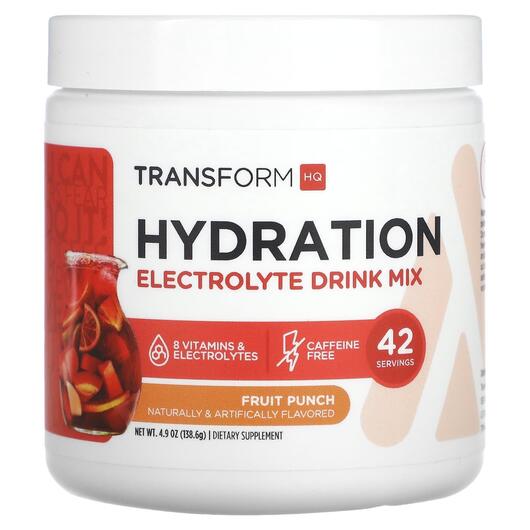 Основне фото товара Hydration Electrolyte Drink Mix Fruit Punch, Електроліти, 138.6 г