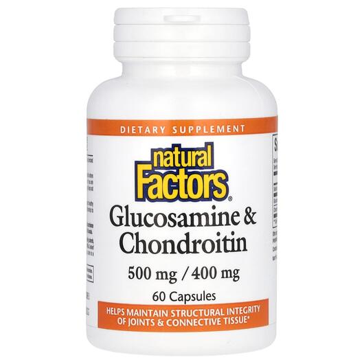 Основное фото товара Glucosamine 500 mg Chondroitin 400 mg, Глюкозамин Хондроитин, 60 
