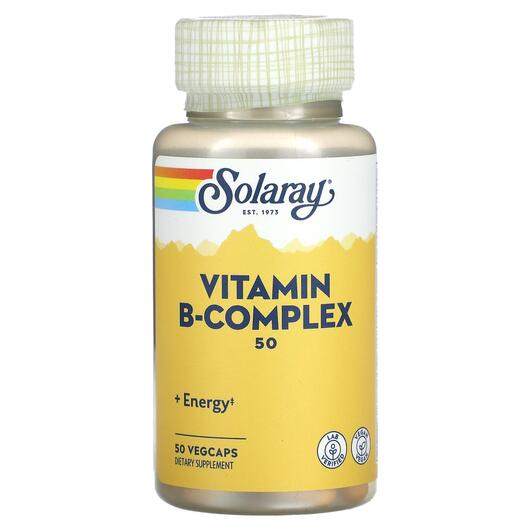Основне фото товара Vitamin B-Complex 50 mg Основне фото товара Solaray, Vitamin B-Complex 50 mg, B-комплекс, 50 капсул