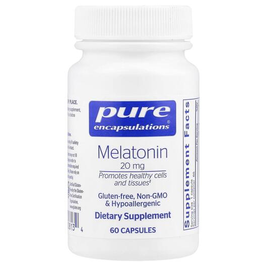 Основное фото товара Melatonin 20 mg Основное фото товара Pure Encapsulations, Мелатонин, Melatonin 20 mg, 60 капсул