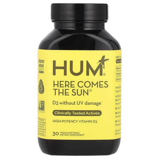 Основне фото товара HUM Nutrition, Here Comes The Sun, Вітамін D3, 30 капсул