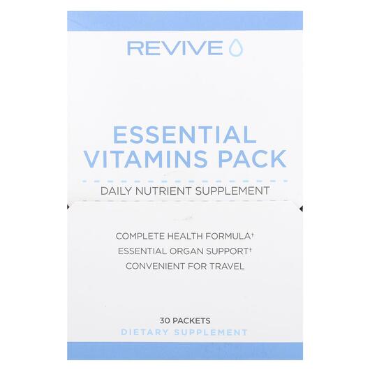 Основное фото товара Essential Vitamins Pack Основное фото товара Revive, Витамины, Essential Vitamins Pack, 30 шт