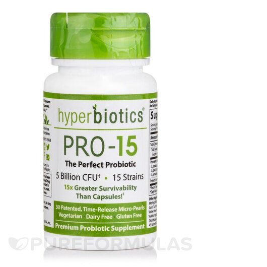 Основне фото товара PRO-15: Premium Probiotic for Gut Health Основне фото товара PRO-15: Premium, Підтримка кишківника, 30 Time-Release Micro-Pear