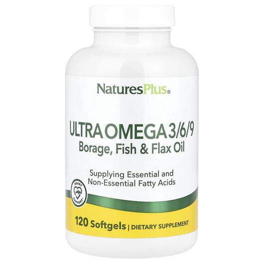 Основное фото товара Natures Plus, Ультра Омега 3-6-9, Ultra Omega 3-6-9 120, 120 капс