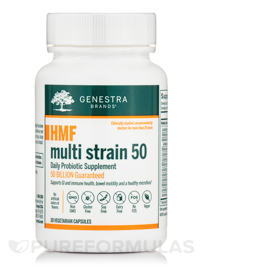 Основне фото товара HMF Multi Strain 50 Основне фото товара Genestra, HMF Multi Strain 50, Пробіотики, 30 капсул