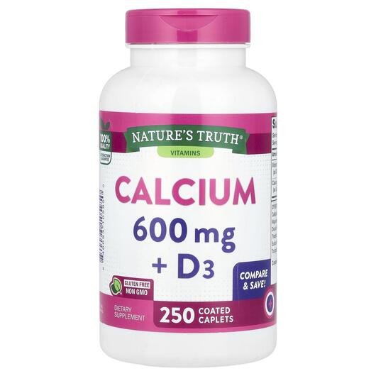 Основне фото товара Nature's Truth, Calcium + D3, Кальцій, 250 таблеток