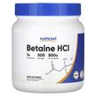 Фото товара Betaine HCL Unflavored Фото товара Nutricost, Бетаин гидрохлорид, Betaine HCL Unflavored, 507 г