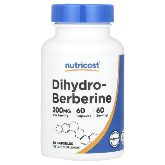 Основне фото товара Dihydroberberine 200 mg Основне фото товара Nutricost, Dihydroberberine 200 mg, Берберин, 60 капсул