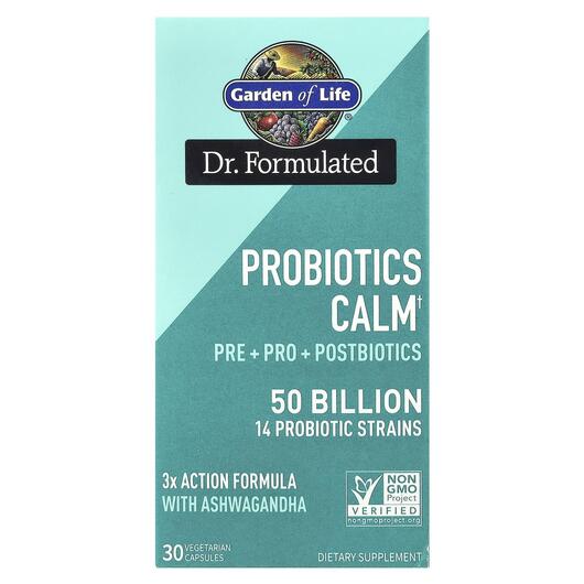 Основне фото товара Probiotics Calm 50 Billion, Пробіотики для спокою, 30 капсул