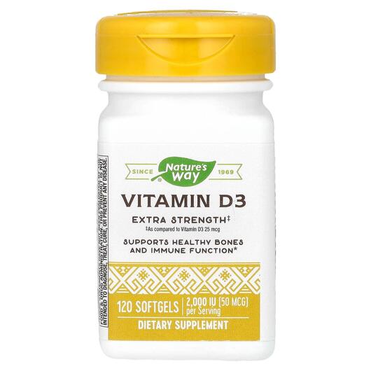 Основне фото товара Vitamin D3 Extra Strength 2000 IU 50 mcg, Вітамін D3, 120 капсул