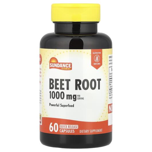Основное фото товара Beet Root 1000 mg Основное фото товара Sundance Vitamins, Красная свекла, Beet Root 1000 mg, 60 капсул